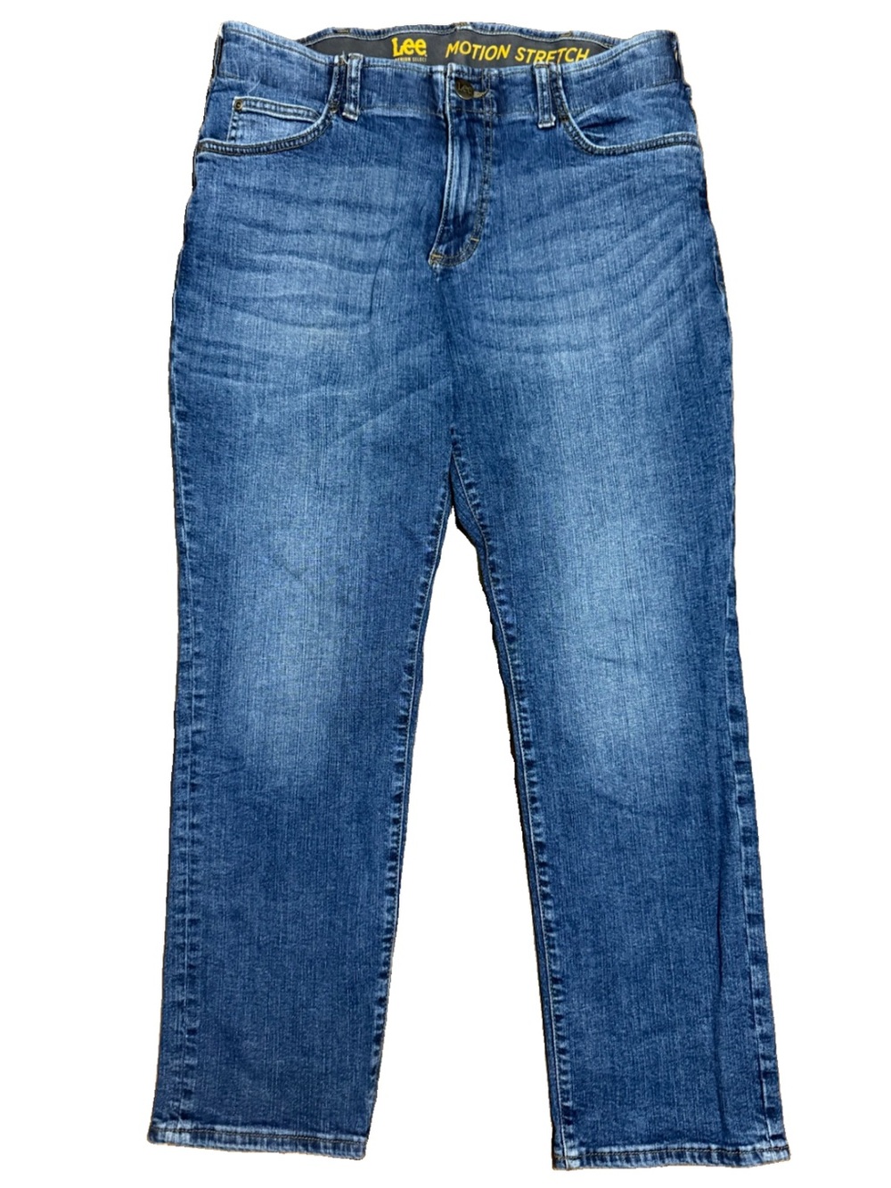 Lee Performance Series Motion Stretch Jeans Mens 34 x 30 Whiskered Blue Comfort